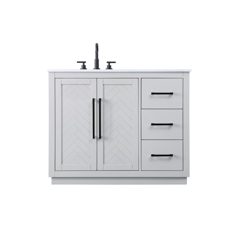Meuble-lavabo simple 42 po, Gris