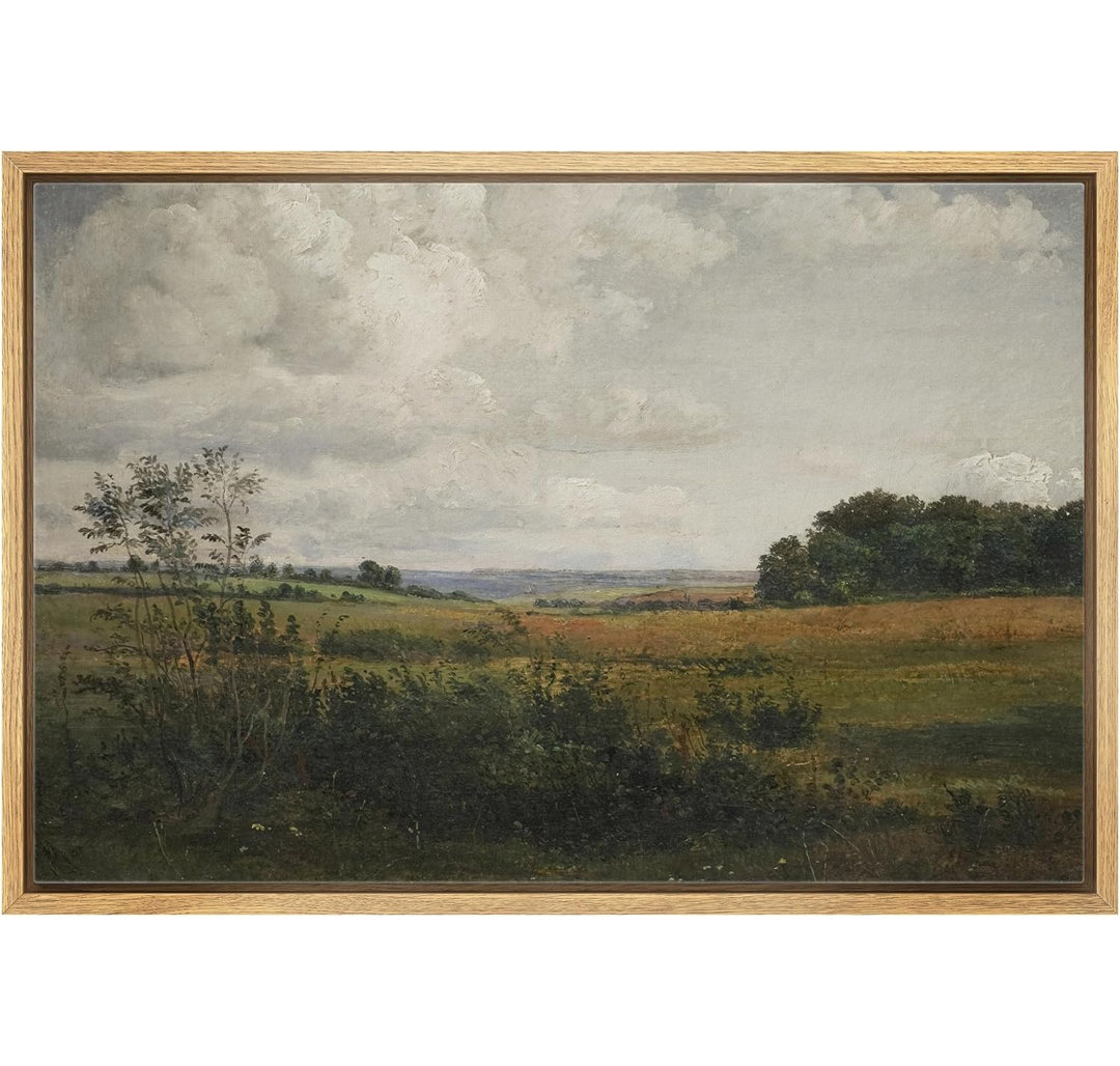 Vintage Rural Countryside Landscape Rustic Pictures Farmhouse Artwork Framed Canvas Print Wall Art