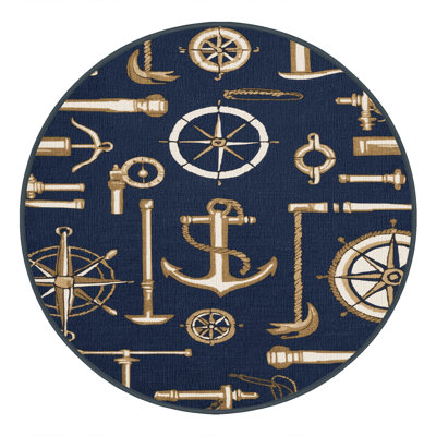 Washable Maritime Tools Nautical Area Rug