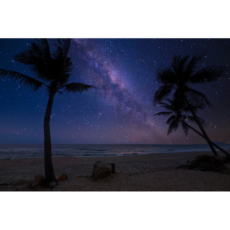 Beach and Milky Way - Photographie sur toile tendue