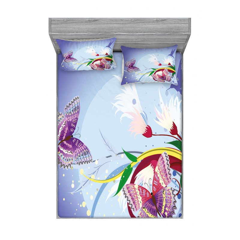 Fantasy Microfiber Sheet Set, Full/Double Sheet Set with Fitted Sheet