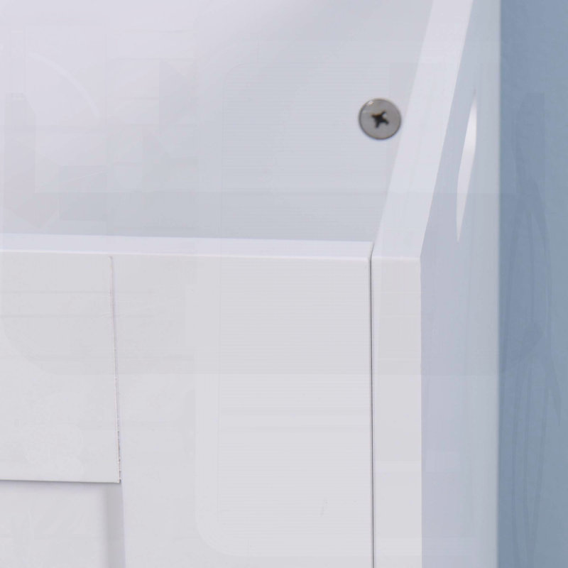 Banc de rangement relevable avec charnières de sécurité, blanc