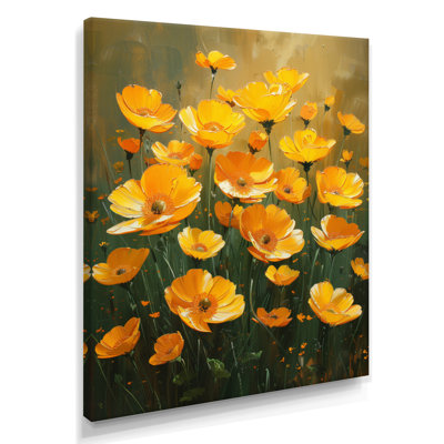 Reproduction d'art mural jaune et vert Sunlit Meadow VII - Bouton d'or