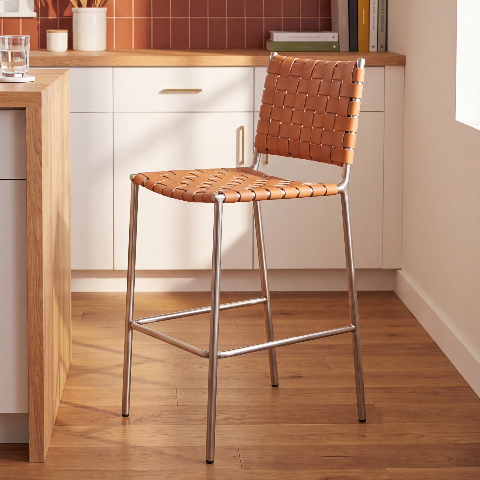 Ryland 26" Bar Stool, Brown, Sliver