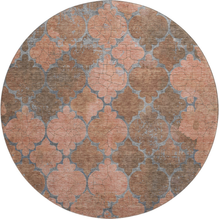 Premium Machine Washable Otte AMF1784 Damask Rug