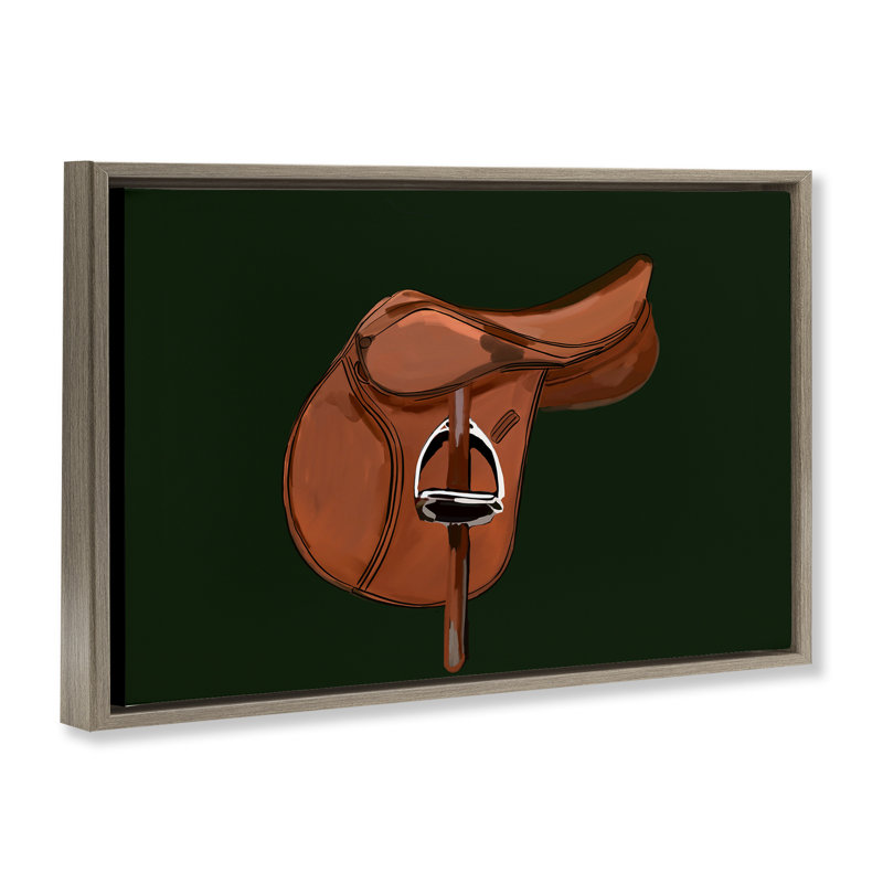 «Brown Horse Saddle» par Amelia Noyes, Cadre flottant orme Montalcino, H 21 po x l 31 po