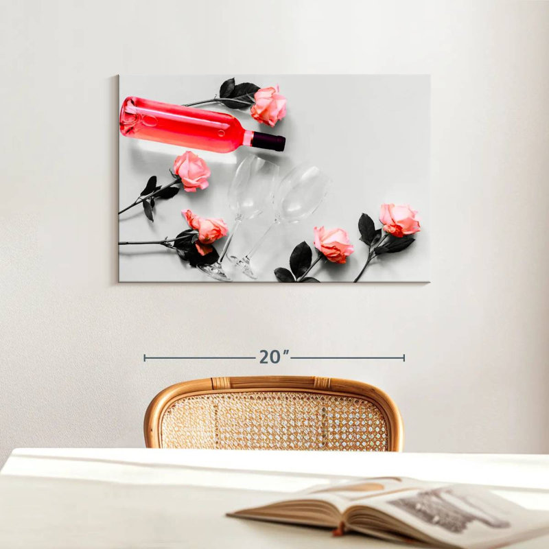 Yarlin Roses And Wine, 16" H x 24" W