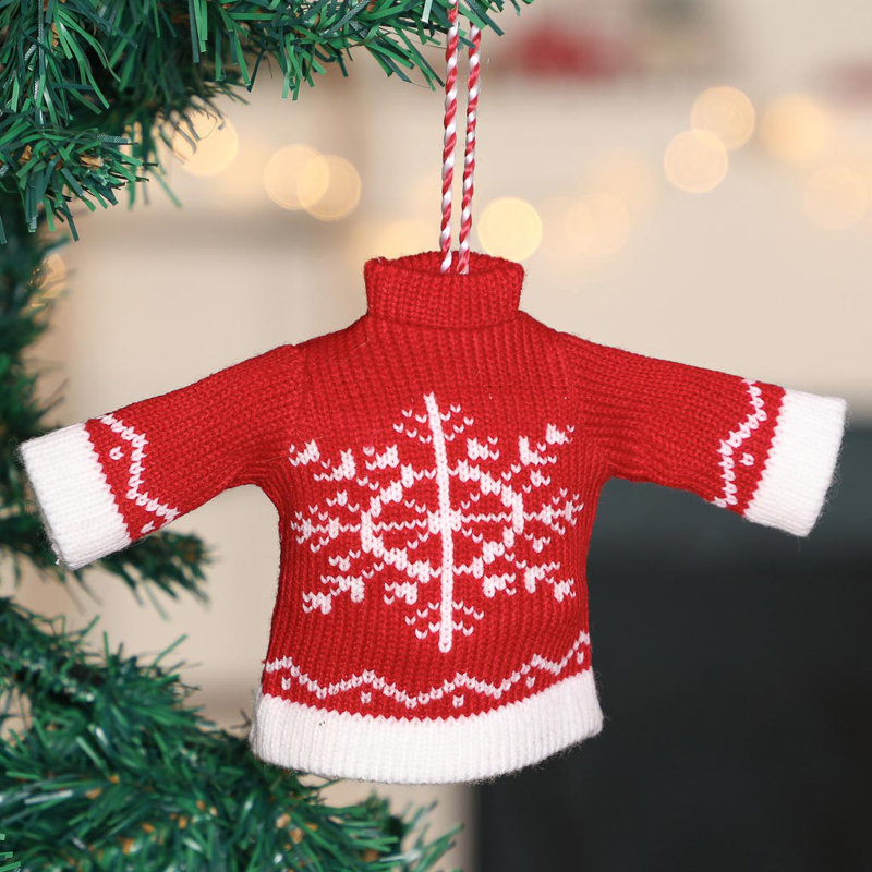 29cm Fabric Plants & Flowers Holiday Shaped Ornament, Red