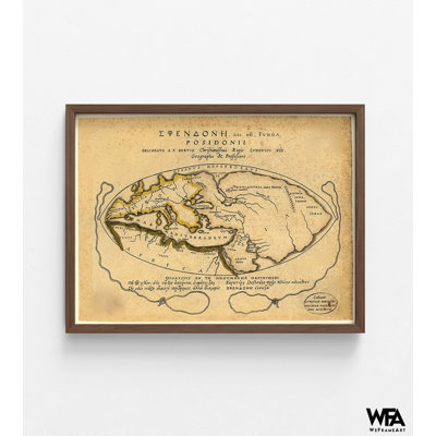 «World» par Posidonii, décor de studio de carte du vieux monde, art mural de bibliothèque scolaire, décor de classe de géographie, art mural de bureau d'école