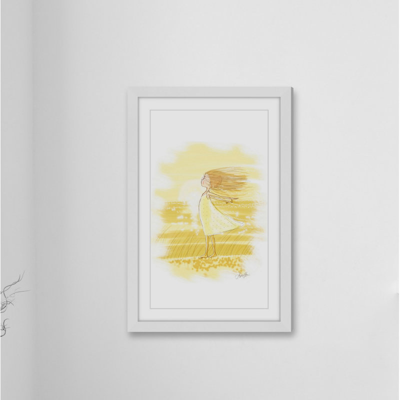 « wind fille » par phyllis harris, reproduction d’art encadrée, H 24 po x l 16 po x P 1,5 po