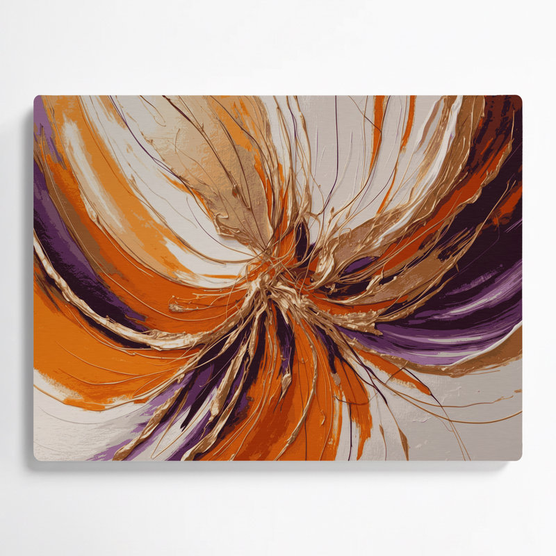 «Lyrical Abstraction 98», art mural en métal brun, H 12 po x l 18 po