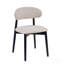 Beige Cotton-Linen Fabric Upholstered Dining Chair with Black Solid Wood Legs, Armless Chair Set of 2 for Kitchen, Restaurant, Living, Meeting Room-129702407