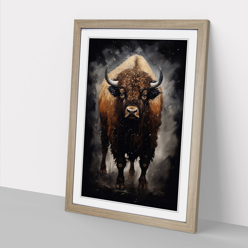 Buffalo Gestural No.2 1 Piece Single Picture Frame Wall Art, 34cm H x 25cm W x 2cm D, Oak Framed