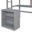 Lit mezzanine simple avec bureau et tableau d'écriture gris - Créez une solution de rangement pratique à 2 tiroirs pour une chambre à coucher élégante-121022333-121022334