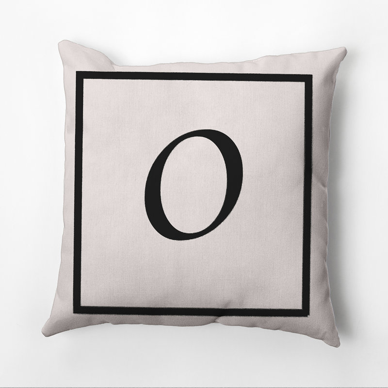 Reversible Throw Pillow, 20"x20", Flax/Black, O