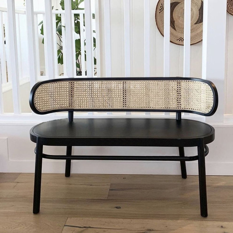 Bia Bench, Black, 29.13" H x 47.24" W x 19.29" D