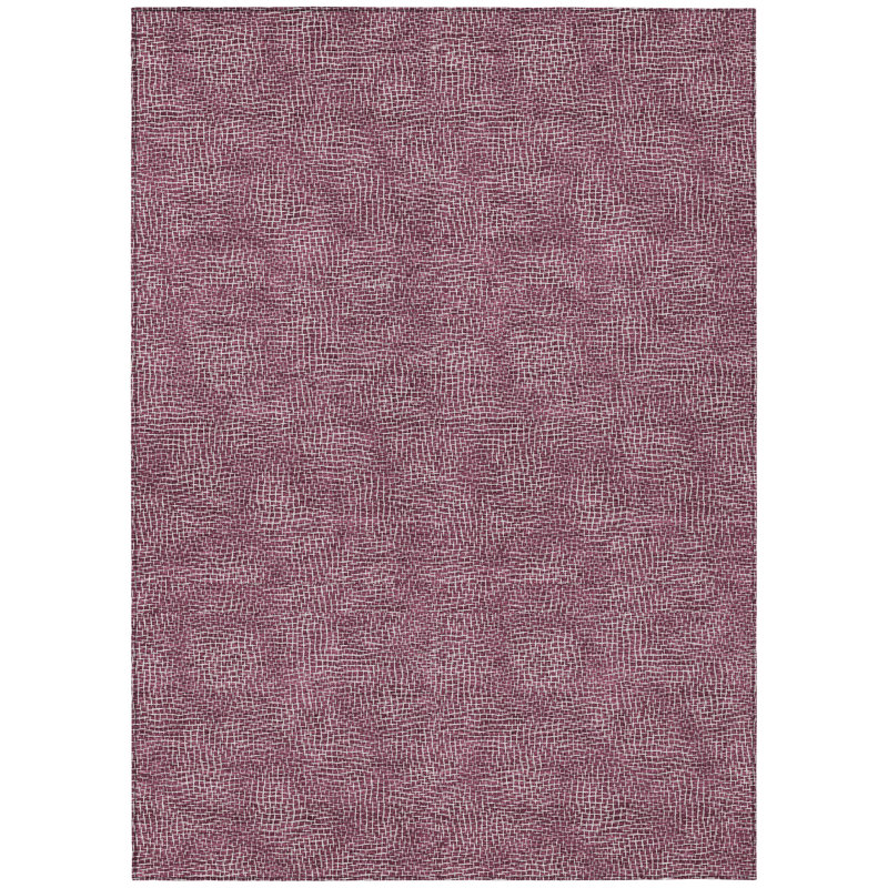 Eggplant Synthetic Rectangular Washable Flat Woven Rug 2'6" x 3'10"