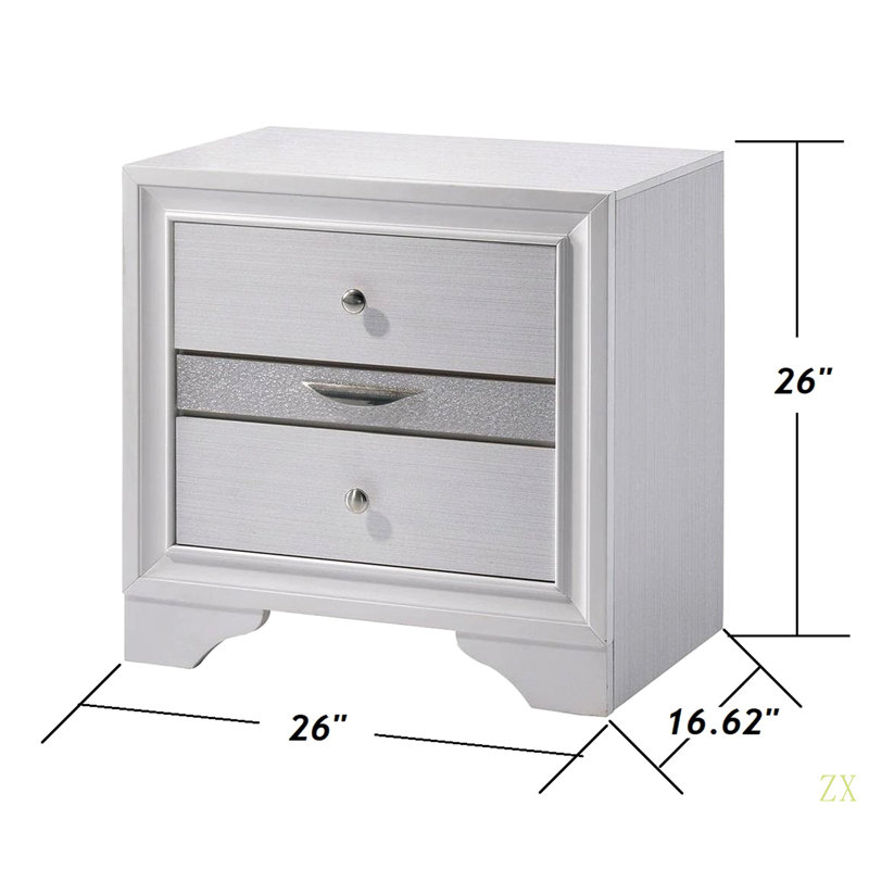 Table de chevet contemporaine 1Pc, Blanc