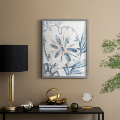 «Beach Shell Fresco I», reproduction encadrée - bois massif