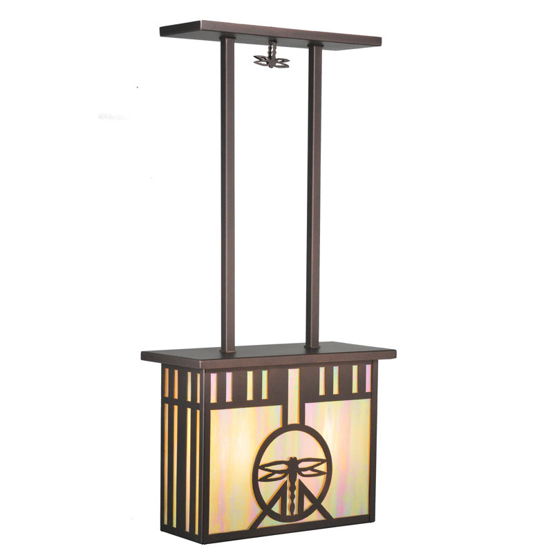 Lustre carré/rectangulaire à 2 lumières ombrées