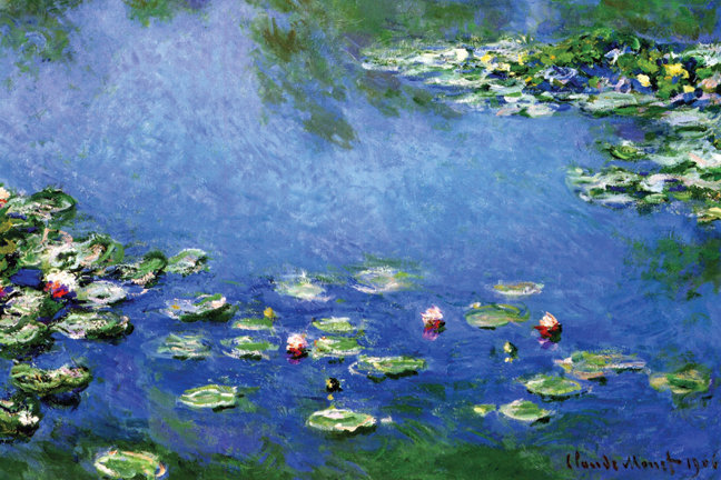 «Nymphéas» par Claude Monet, reproduction d'art, H 44 po x l 66 po