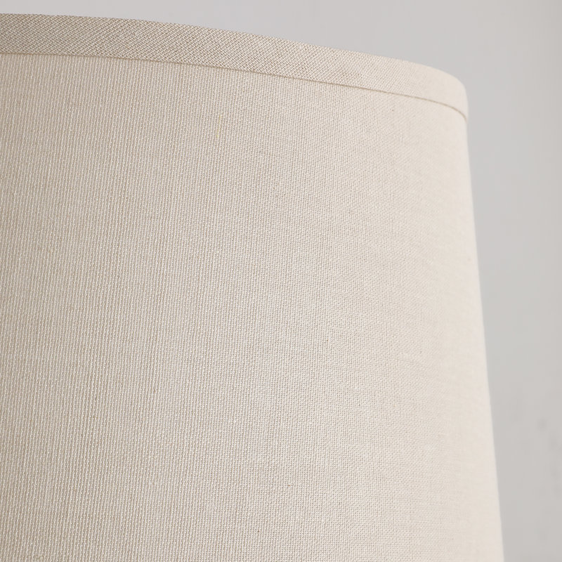 Lampe de table en céramique de 75 cm (29,5 po) à intensité variable, avec abat-jour en lin et base en métal doré brossé, idéale pour la chambre, le salon ou le bureau.