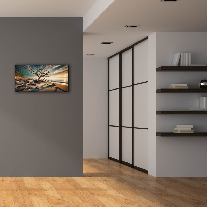 Azianna, «Driftwood Beach» par Rey Klimt, art mural sur toile, H 20 po x l 40 po