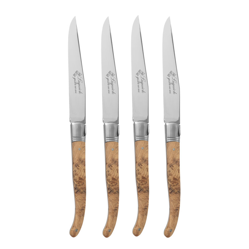Ensemble de 4 couteaux à steak avec poignées en bois de genévrier Au Nain