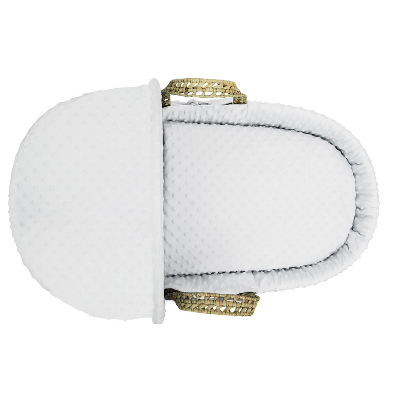 No Pattern Cotton Moses Basket Bedding Set, White