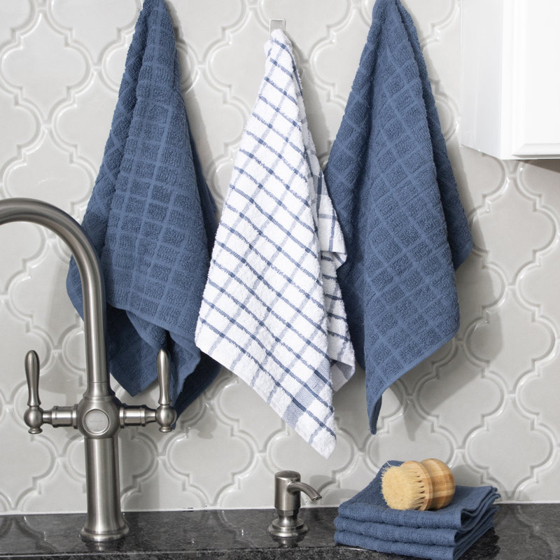 RITZ Terry Kitchen Towel and Dish Cloth Set, Blue