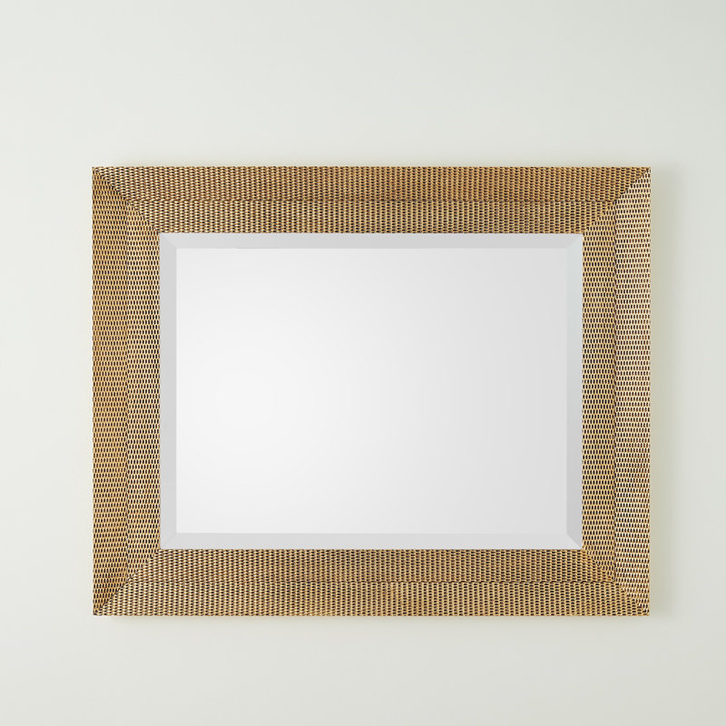 Delicate Basketweave Mirror-Gold