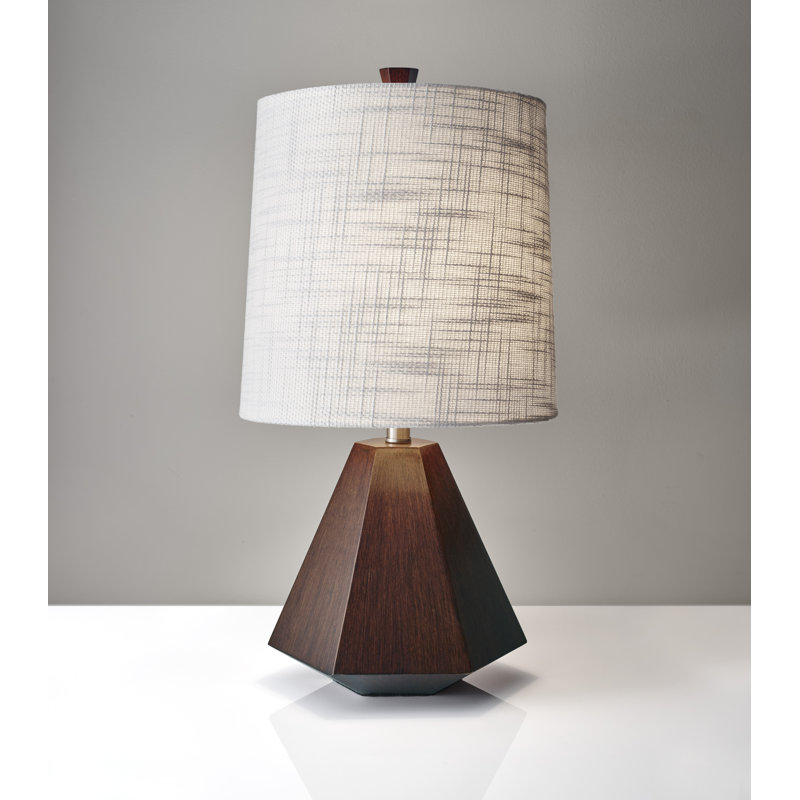 Lotonya Solid Wood Table Lamp, Walnut Wood