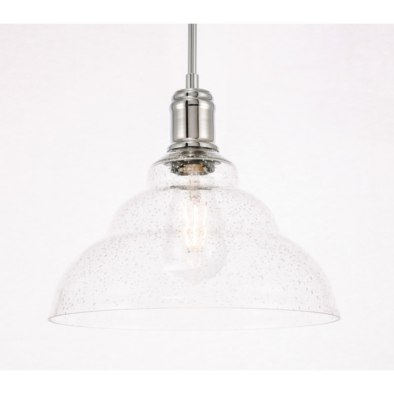 Vernia 1 - Light Single Pendant, Chrome, 10" H x 11" W x 11" D