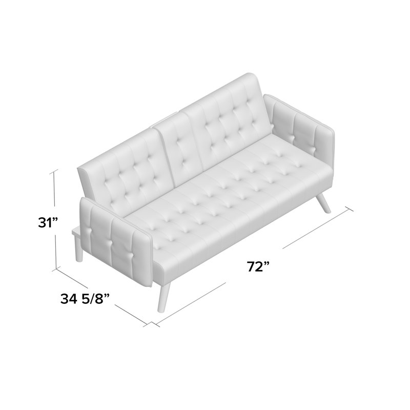 Cricklade 72'' Velvet Sleeper, Gray