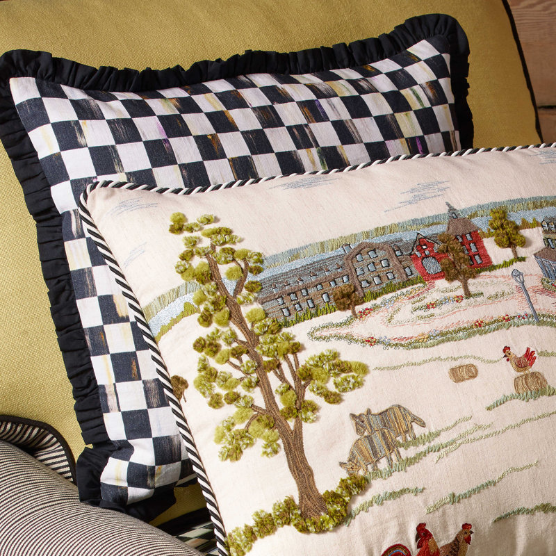Courtly Check® Ruffled Square Throw Pillow