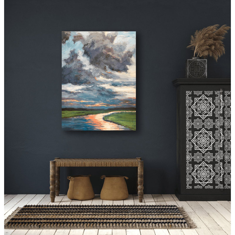 Thundersky - Artist Enhanced Canvas Print, Brown Framed Canvas, 41.5" H x 31.5" W
