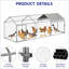 Large Metal Chicken Run,metal Chicken Coop 120" Wx40 Lx40 H Chicken Run With Waterproof Cover Portable Poultry Cage Walk In Hen House Outdoor Backyard Farm Playpen Exercise Pen For Rabbit Duck, Sliver
