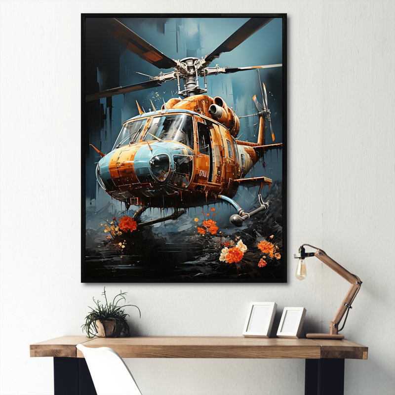 Reconnaissance militaire d'hélicoptères Apache, Cadre flottant noir, H 32 po x l 16 po x P 1 po