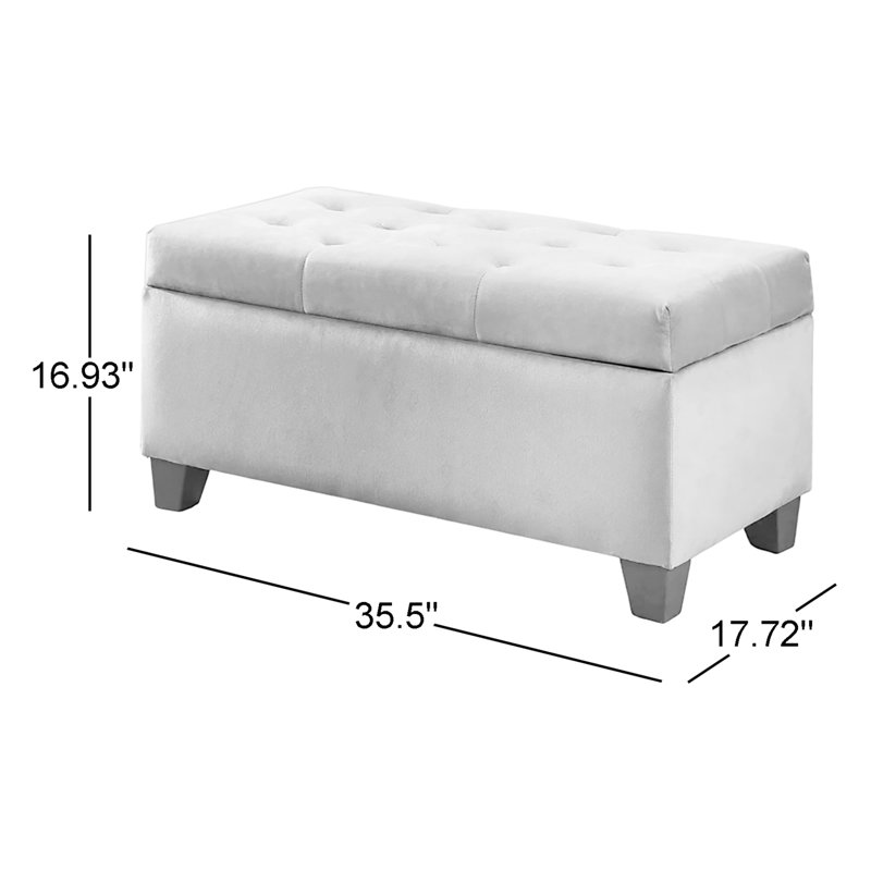 Carmelita Velvet Ottoman, Black