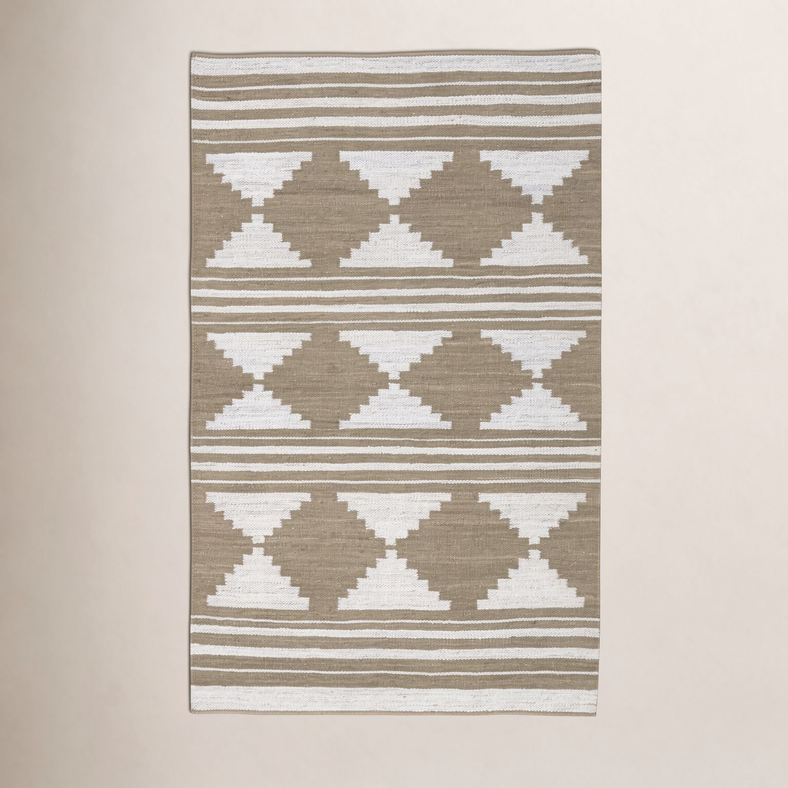 Flatweave Block Print Jute Rug, Rectangle 7'9" x 9'9"