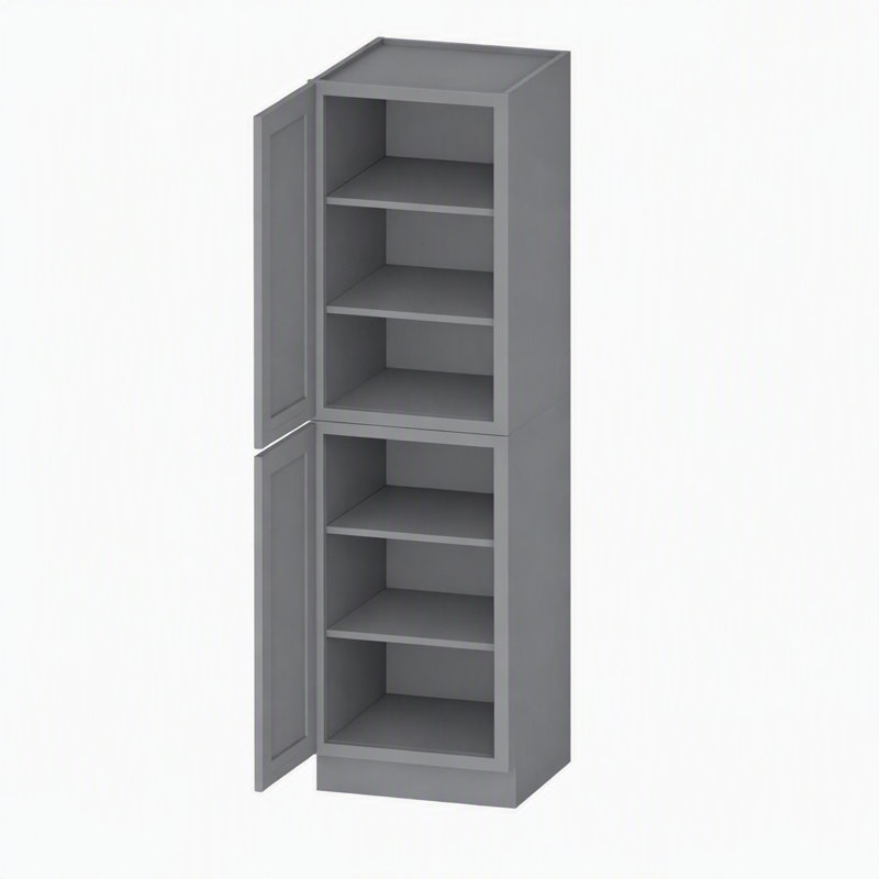 Armoire de rangement/haute standard en contreplaqué, prête à assembler, Kindwood Eco Shaker, 45,7 cm (L) x 61 cm (P) x 228,8 cm (H), gris.