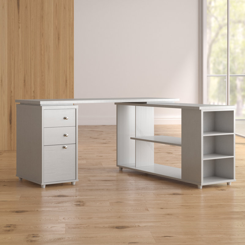 Bureau en L Conwell, Blanc Laricina