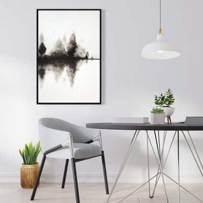 Reflection - Arbres blancs, toile encadrée pour la décoration intérieure