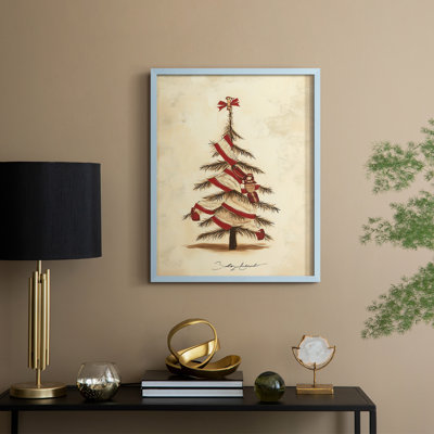 «Christmas Holiday Art CDLX III», reproduction d'art encadrée - bois massif
