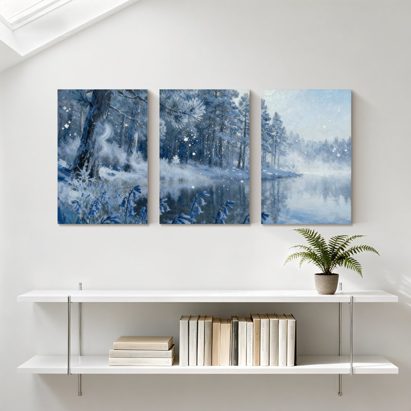 Forêt d'hiver, forêt d'hiver, H 30 po x l 60 po