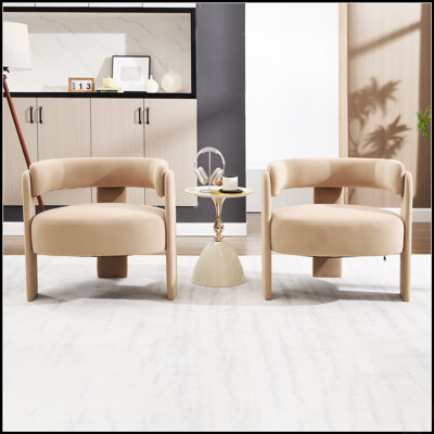 Chaise d'appoint Mid-Century moderne avec revêtement en velours, canapé simple confortable pour le salon, la chambre à coucher ou le bureau
