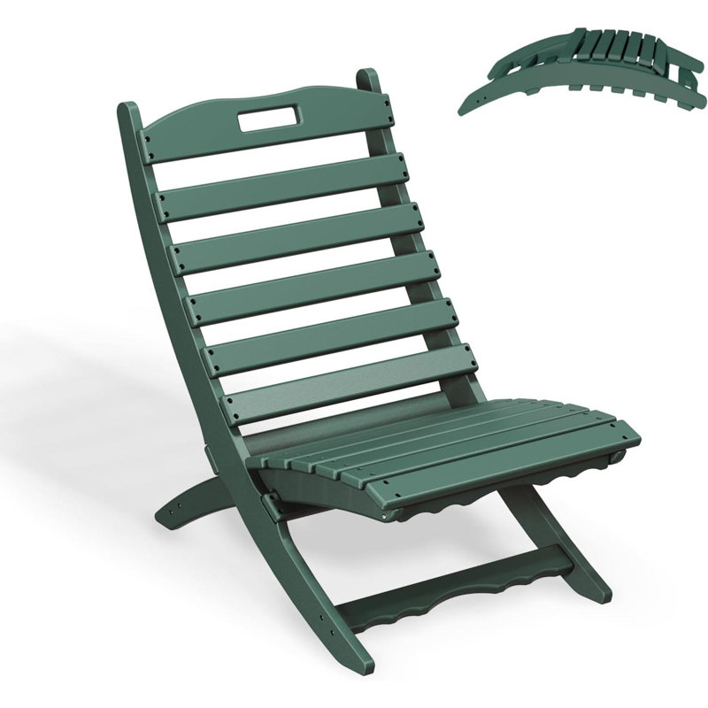 Smilja Foldable Outdoor Adirondack Chair, Green