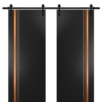 1010 Solid + Manufactured Wood Paneled without Installation Hardware Kit Barn Door