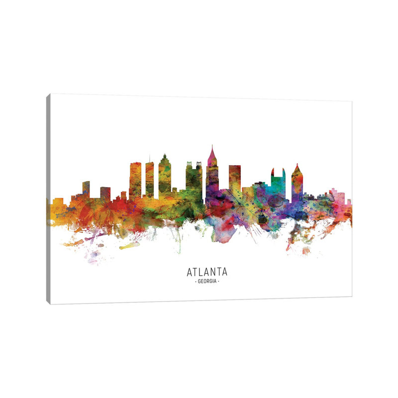 «Atlanta Georgia Skyline» par Michael Tompsett, impression sur toile tendue, H 40 po x l 60 po x 1,5 po