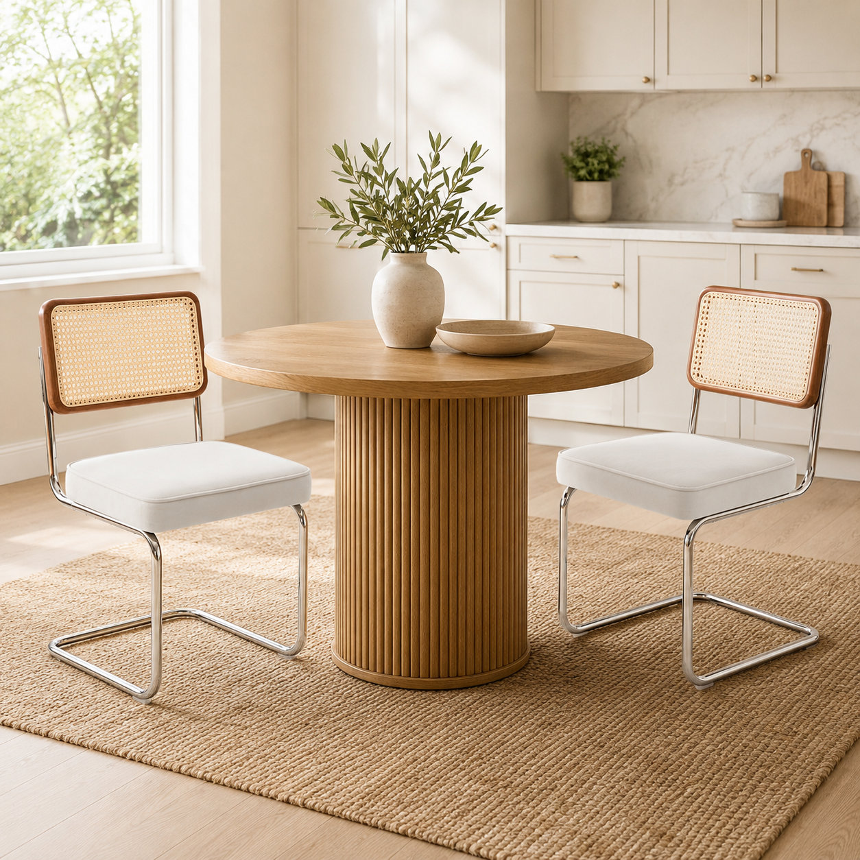 Core Cantilever Seating Dining Chairs(set of 2), Beige